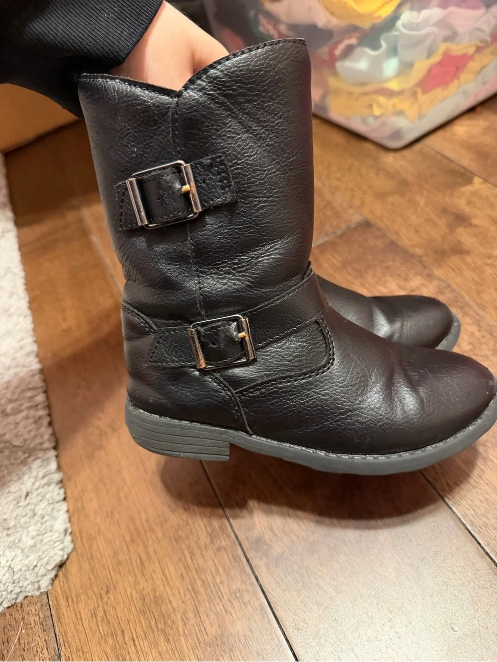 Carter's Black Girls' Mid-Calf Buckle Boots